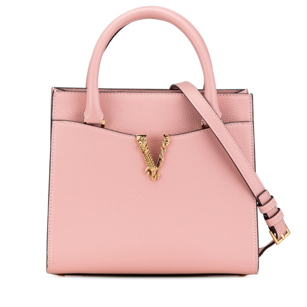 Like New Versace Virtus Pink Leather 2 Way Bag! - Picture 14 of 15